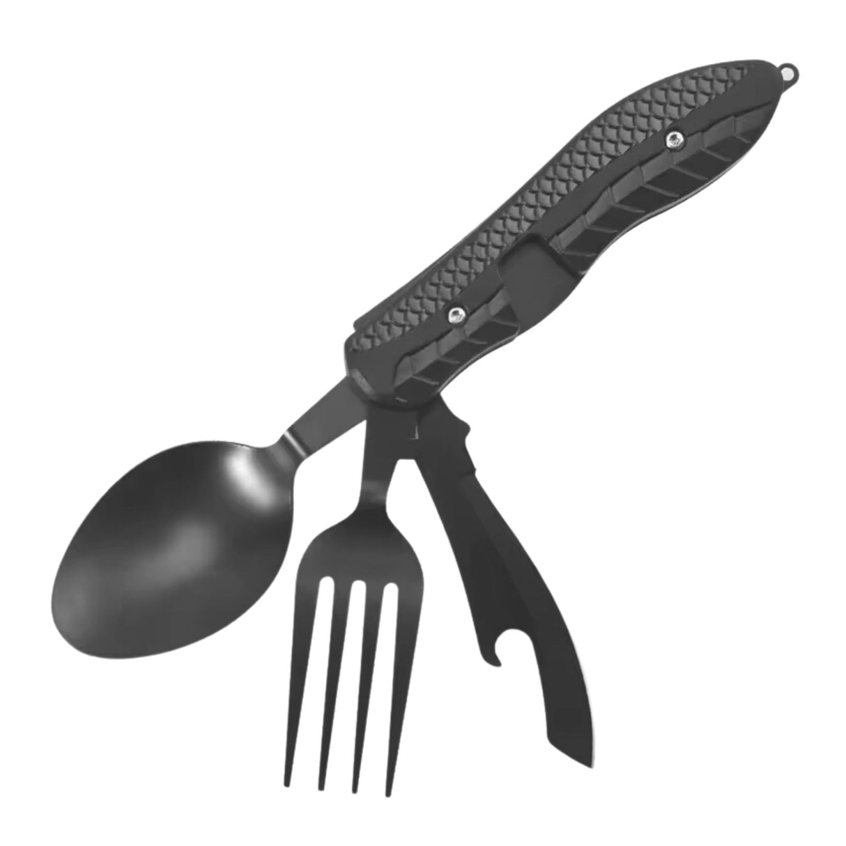 4in1 Outdoor-Besteck-Set Messer Gabel Löffel Flaschenöffner Campingbesteck