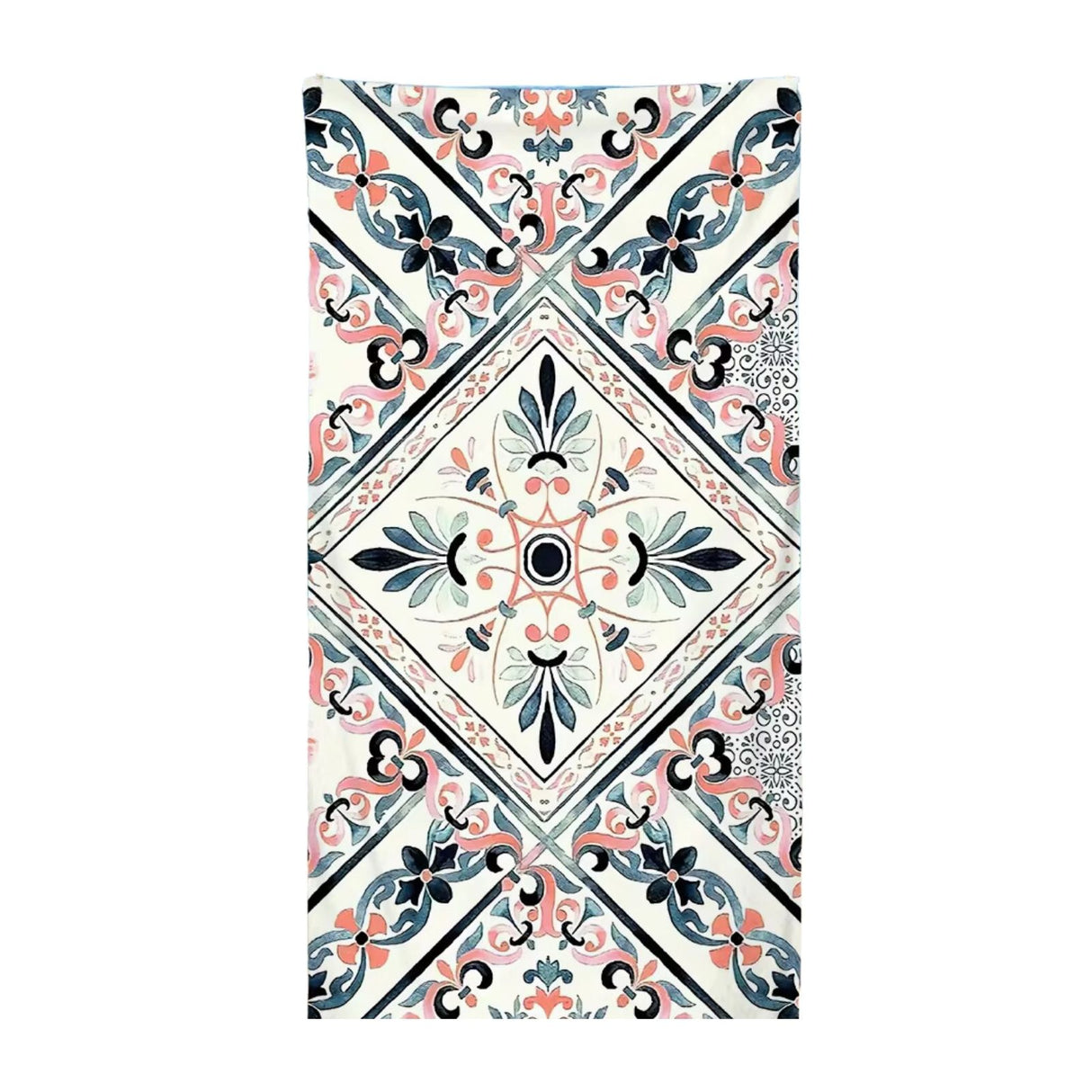 Strandtuch mediterrane Kachel Badetuch Strandlaken Liegetuch Handtuch