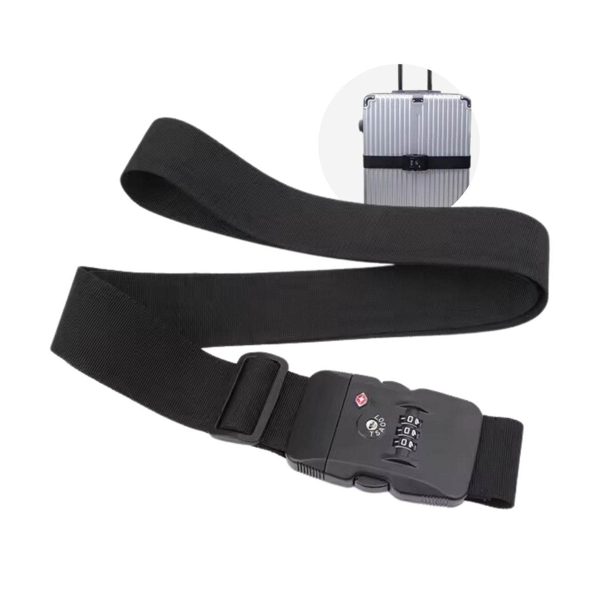 Gepäckgurt Koffergurt mit TSA-Zahlenschloss Sicherheitsgurt für Koffer