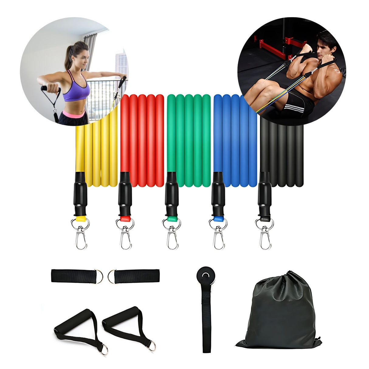 11-tlg. Set Resistance-Band Fitnessband Trainingsband Widerstandsband