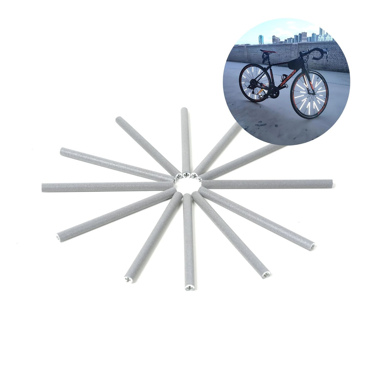 12-tlg. Set Velo-Speichenreflektoren Reflektierende Speichenclips