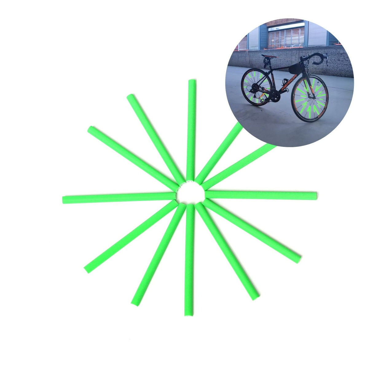 12-tlg. Set Reflektierende Speichenclips Velo-Speichenreflektoren