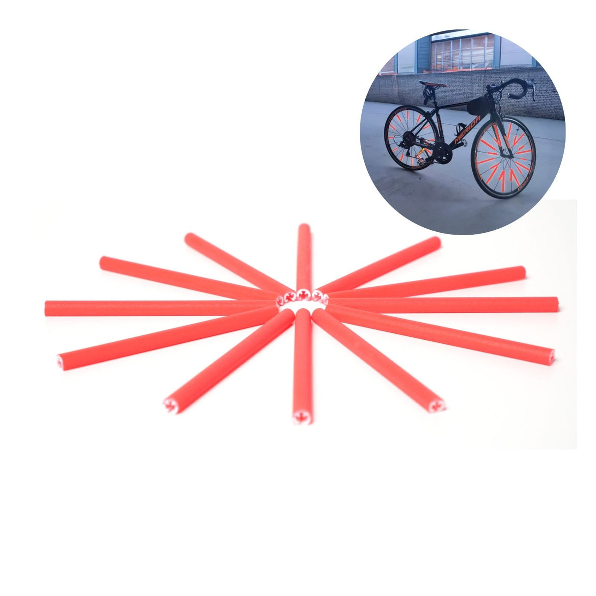 12-tlg. Set Reflektierende Speichenclips Velo-Speichenreflektoren