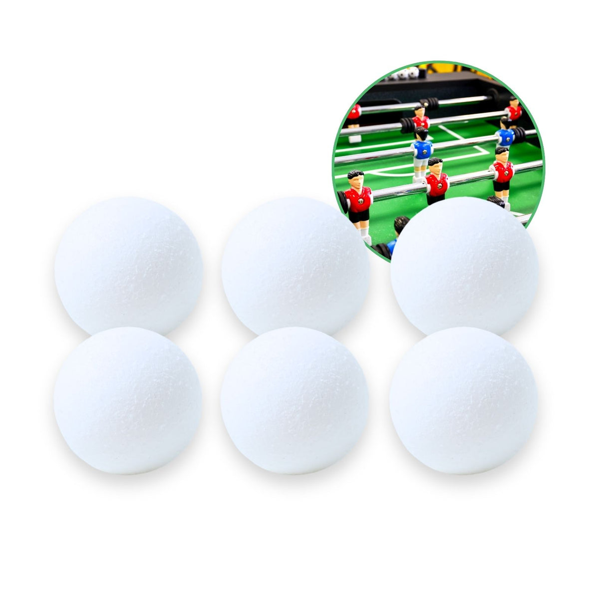 6er Set Tischfussball-Bälle Tischkickerbälle Ersatz-Fussbälle Mini-Fussbälle