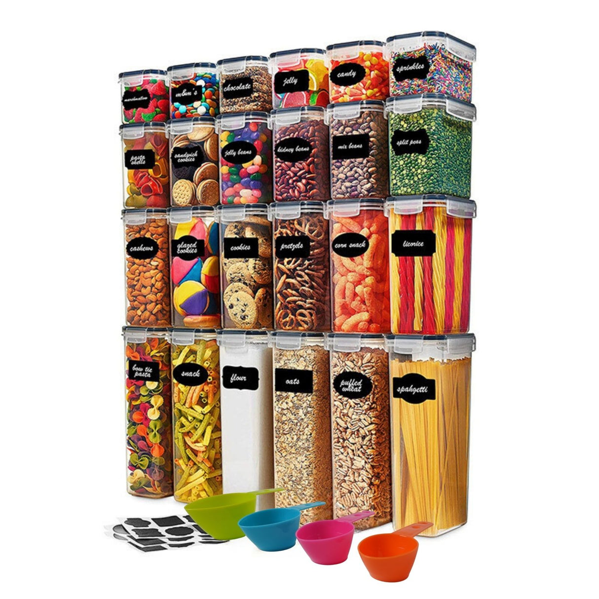 24-teiliges Vorratsdosen-Set mit Deckeln Frischhaltedosen Vorratsbehälter Aufbewahrungsbehälter