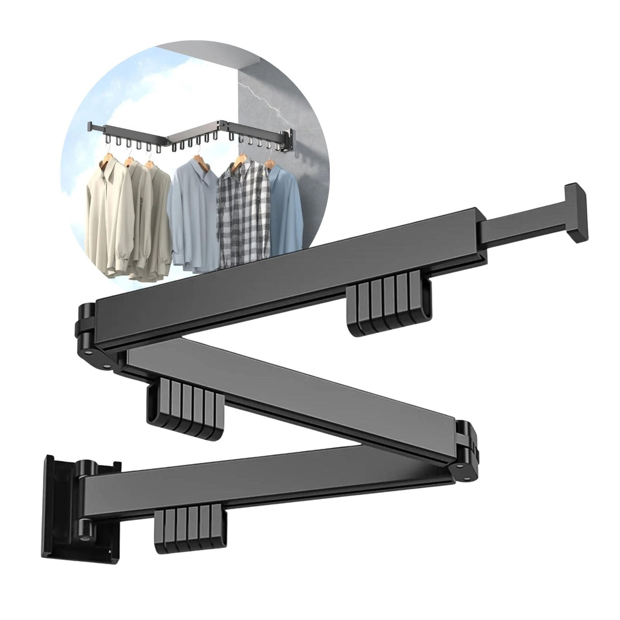 Faltbarer Wand-Wäscheständer Wäsche-Hängegestell Wandmontierter Kleiderständer