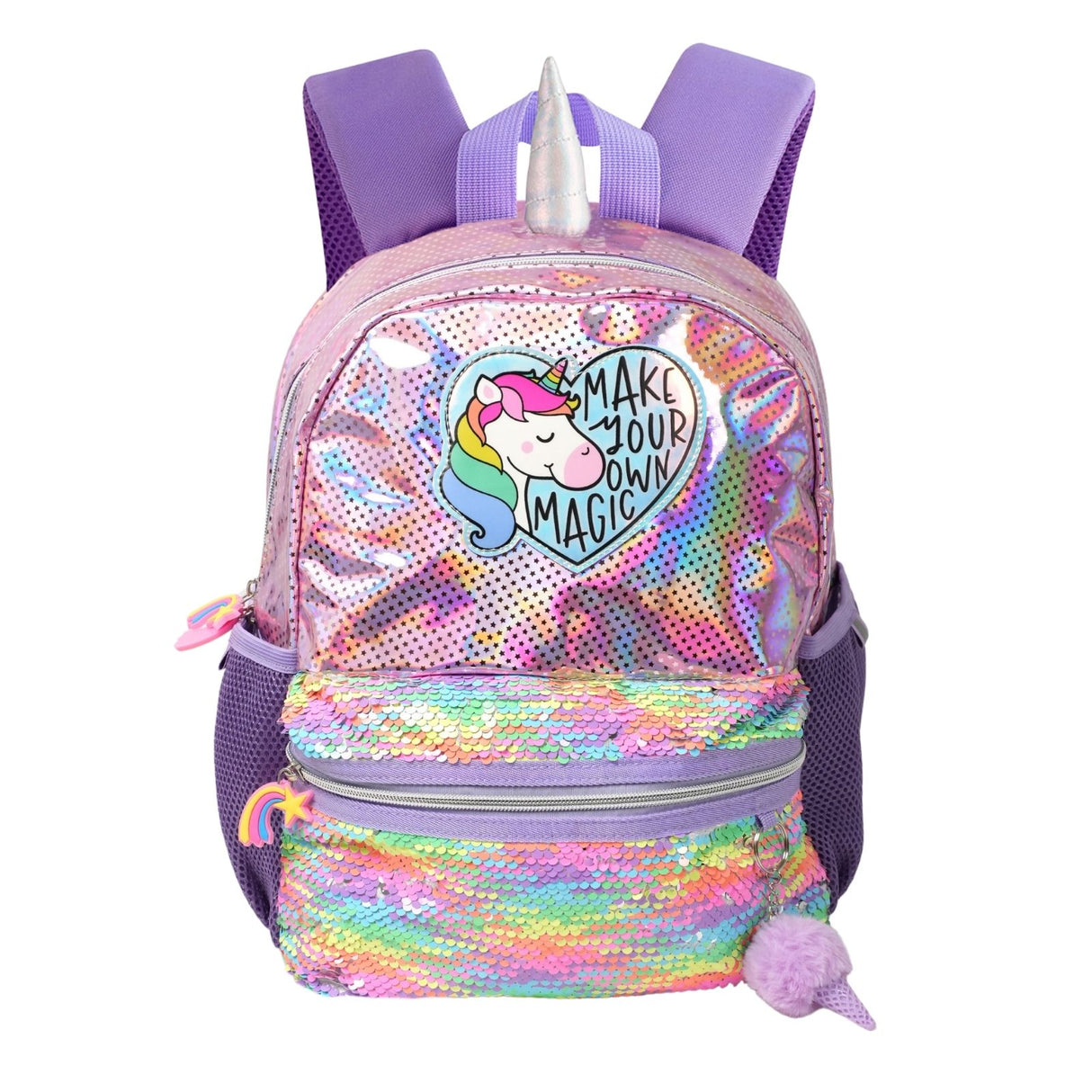Einhorn-Rucksack Kinderrucksack mit Einhorn-Motiv Glitzer-Rucksack Pailletten-Rucksack