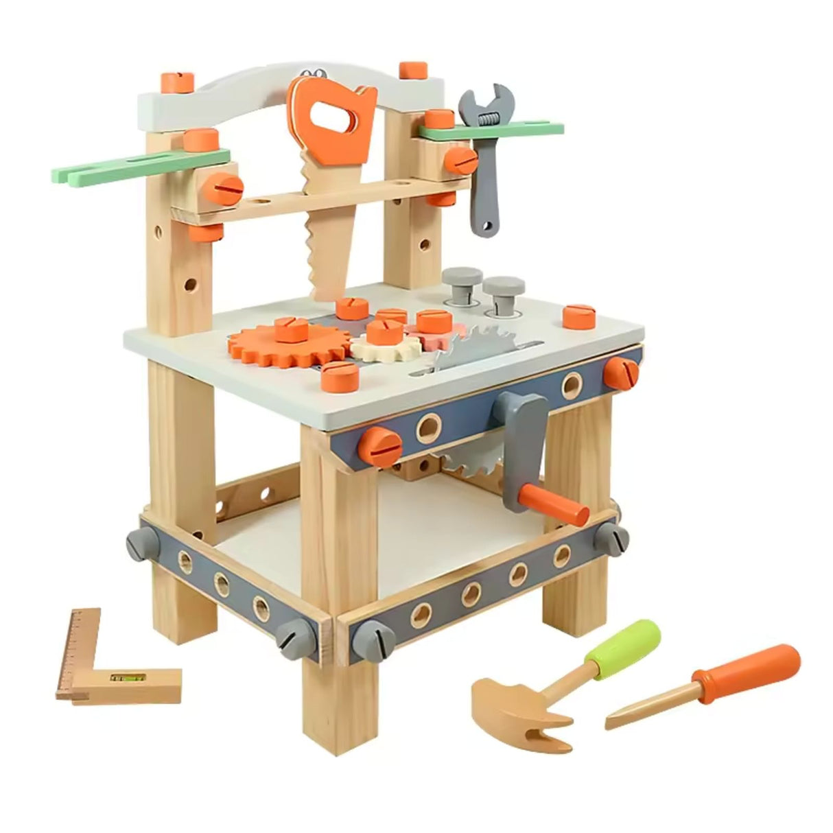 Werkbank-Set aus Holz für Kinder Spielzeugset Holzspielzeug Werkzeugset