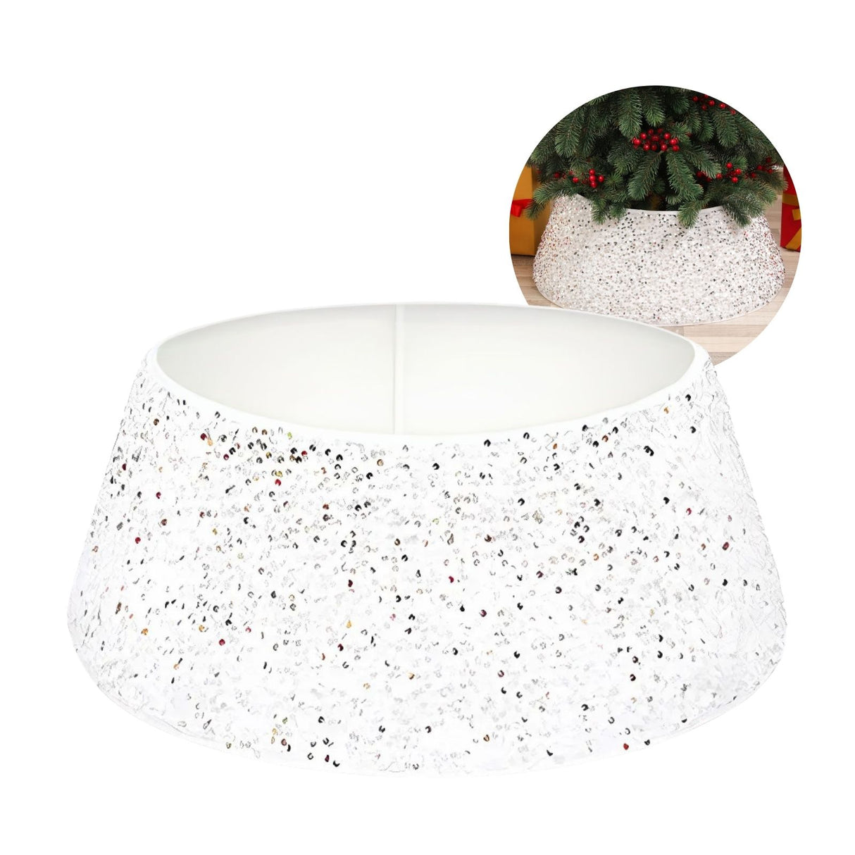 Christbaumrock Pailletten-Muster Weihnachtsbaumständer-Kragen Baumständer-Verkleidung