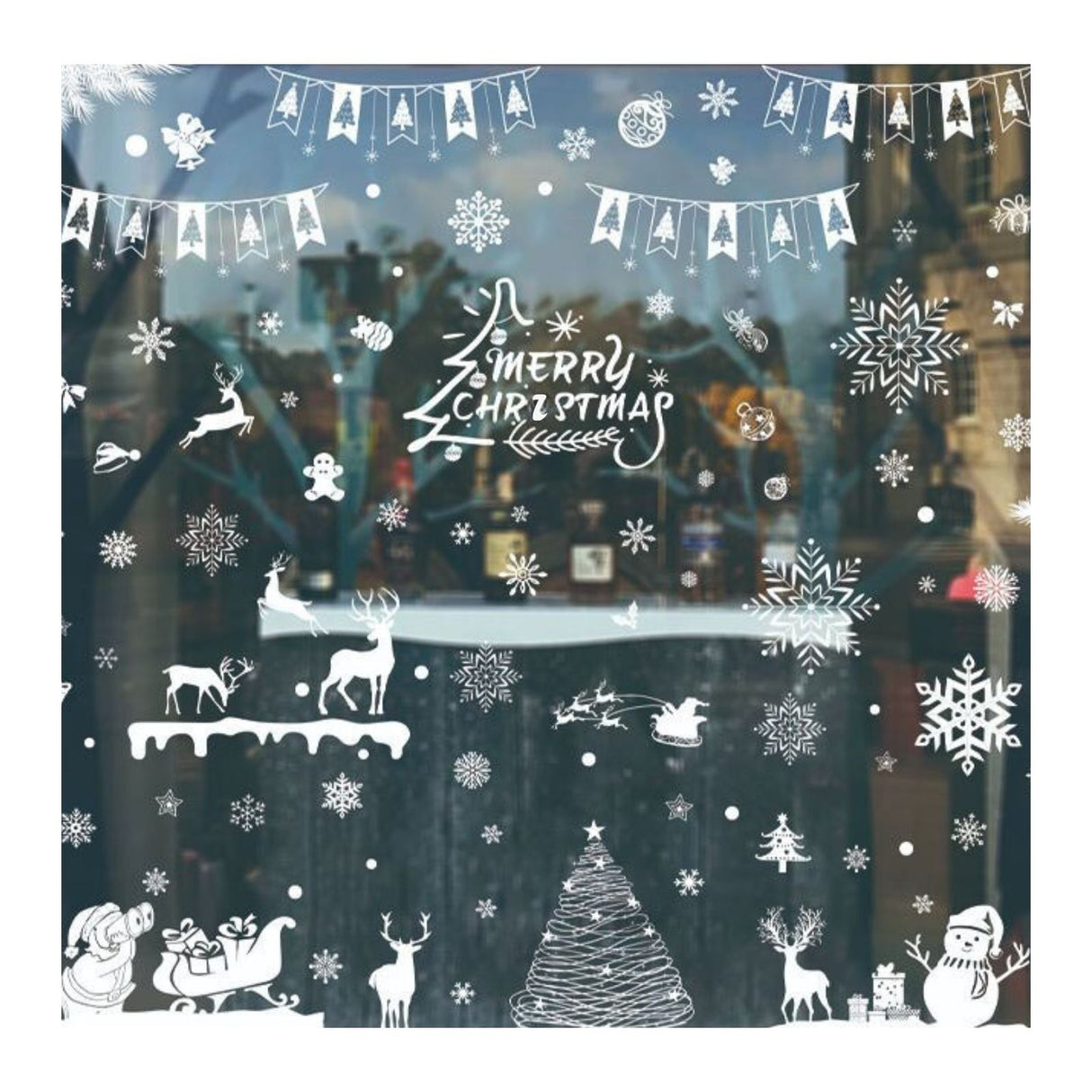 Weihnachtsaufkleber Fenster Weihnachtssticker klebbar mit festlichen Motiven