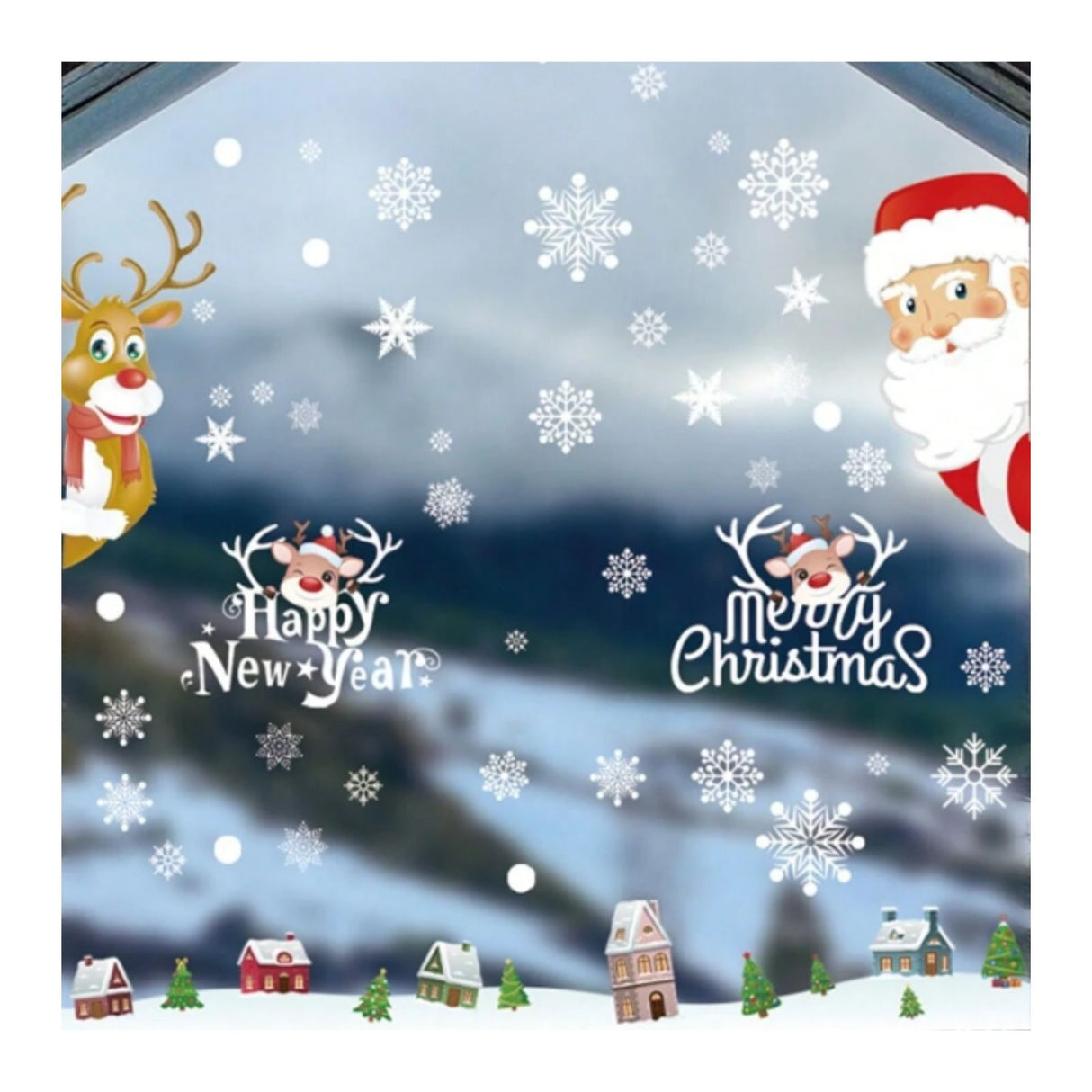 Fensterbilder Merry Christmas Happy New Year Weihnachtssticker Weihnachtsaufkleber