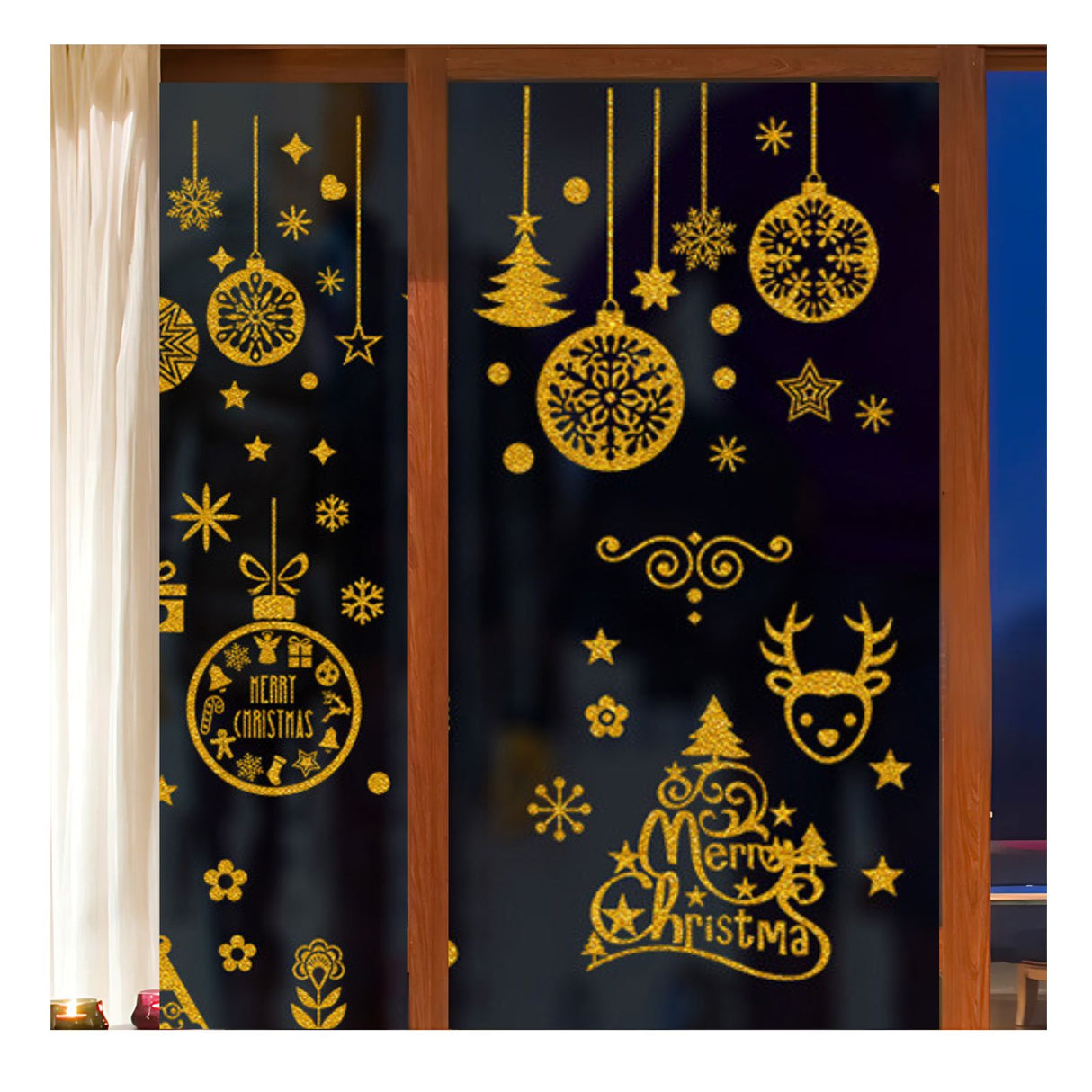 Merry Christmas Weihnachtsaufkleber Happy New Year Fenstersticker DIY Deko