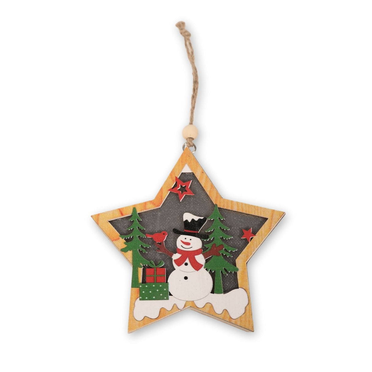 LED-Weihnachtsbaum-Anhänger Weihnachtsschmuck Holzdeko Weihnachtsdekoration