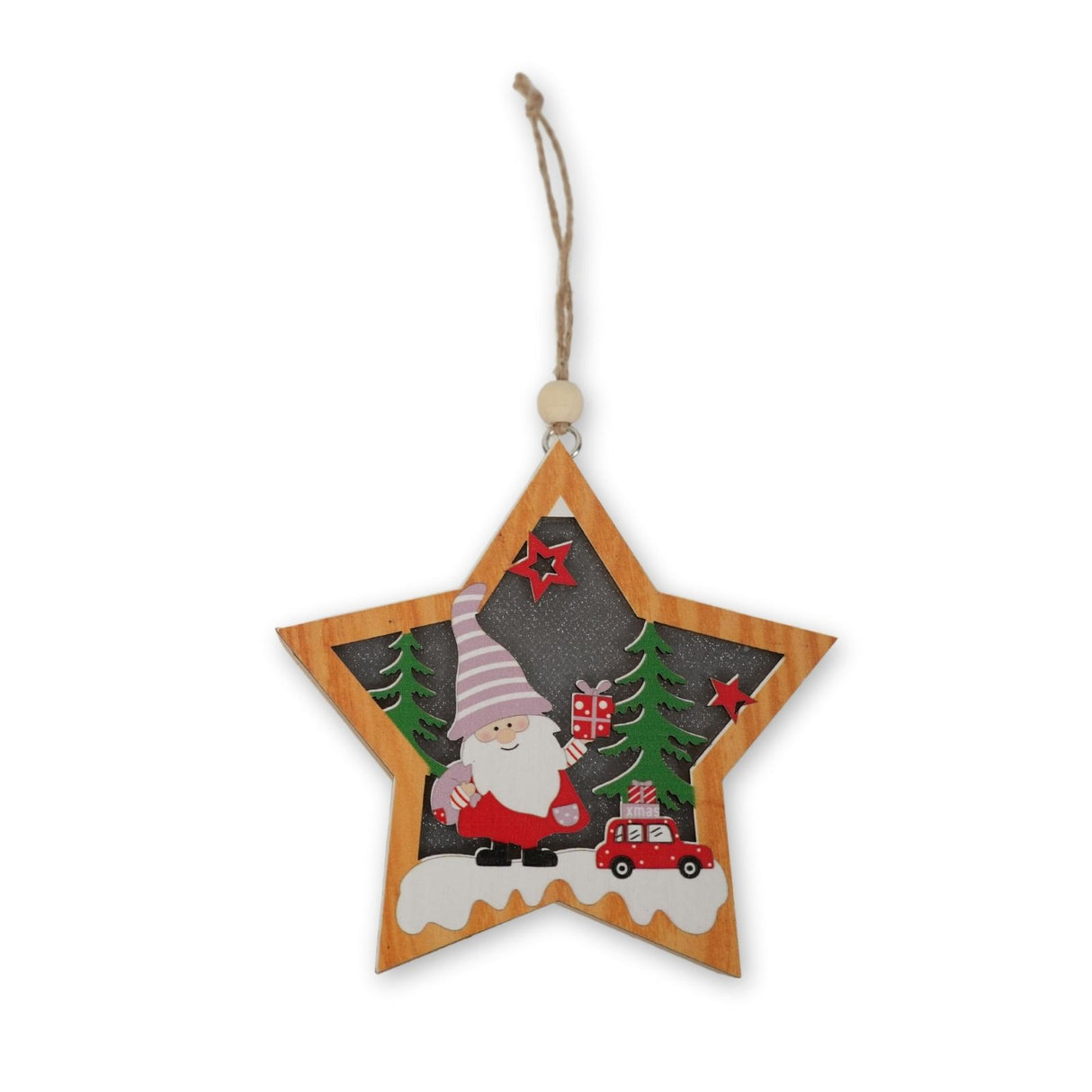 LED-Weihnachtsdekoration Holzdeko Weihnachtsbaum-Anhänger Weihnachtsschmuck