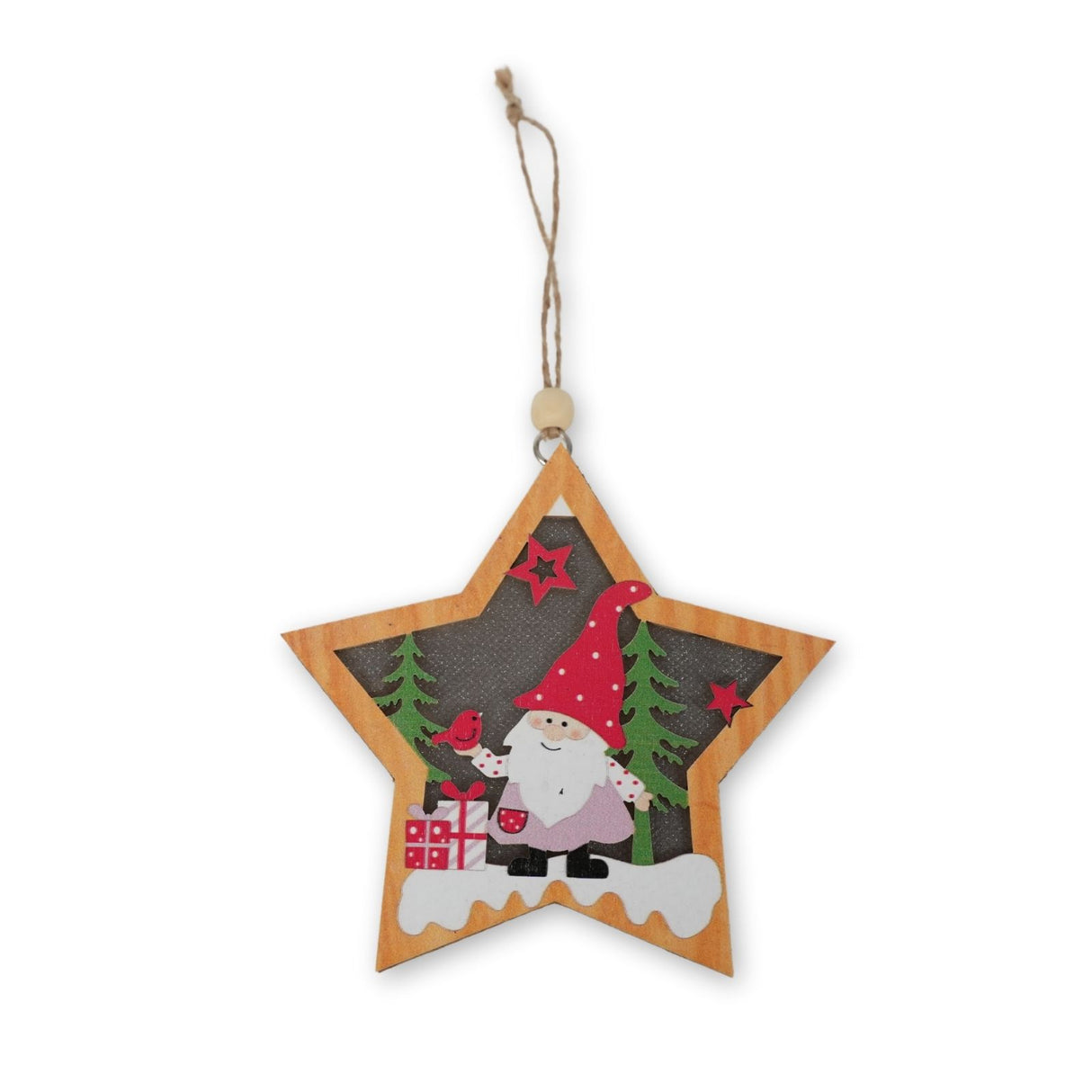 LED-Weihnachtsschmuck Weihnachtsbaum-Anhänger Holzdeko Weihnachtsdekoration