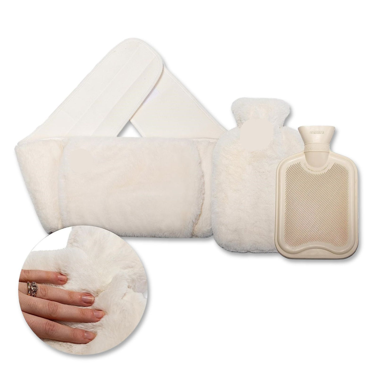 Wärmegürtel- und Wärmflaschen-Set Heizflasche Handwärmer Bauchwärmer