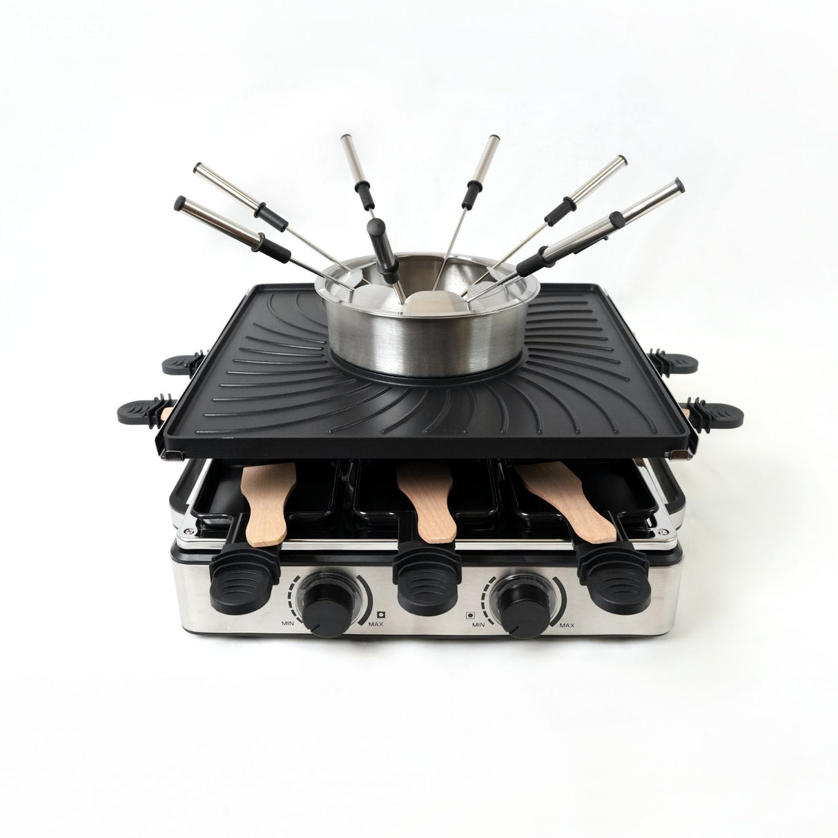 Raclette-Grill mit Fonduetopf Raclette-Set Fondue Chinoise Tischgrill