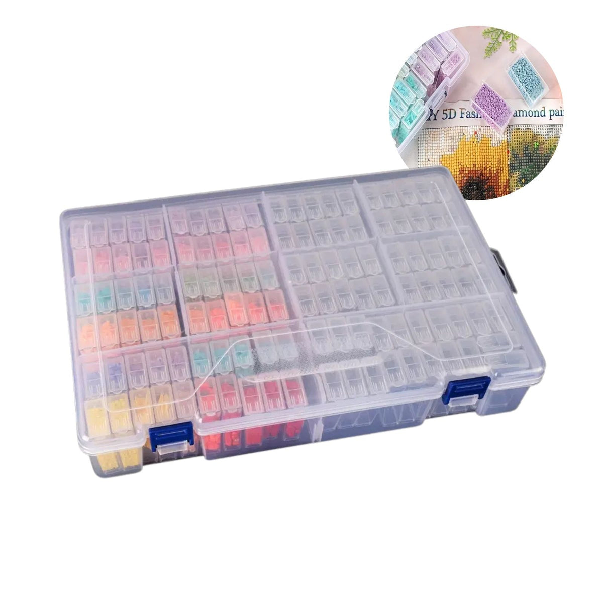 Sortierbox Aufbewahrungsbox DIY-Diamond Painting-Organizer mit Aufkleb –