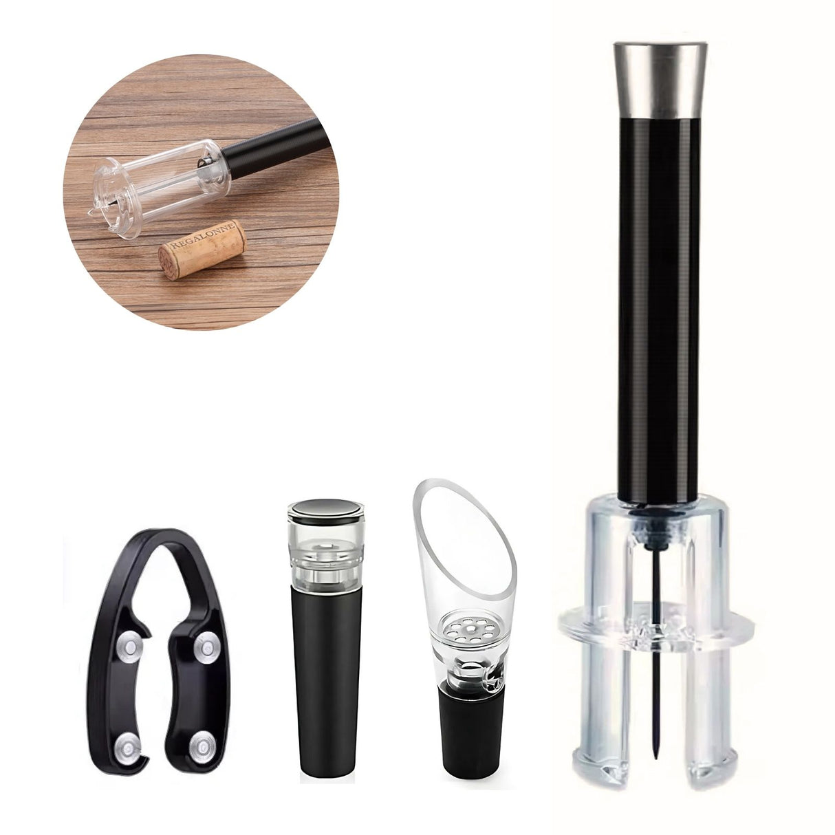 Flaschenöffner-Set Luftdruck-Weinöffner Korkenzieher Weinausgiesser