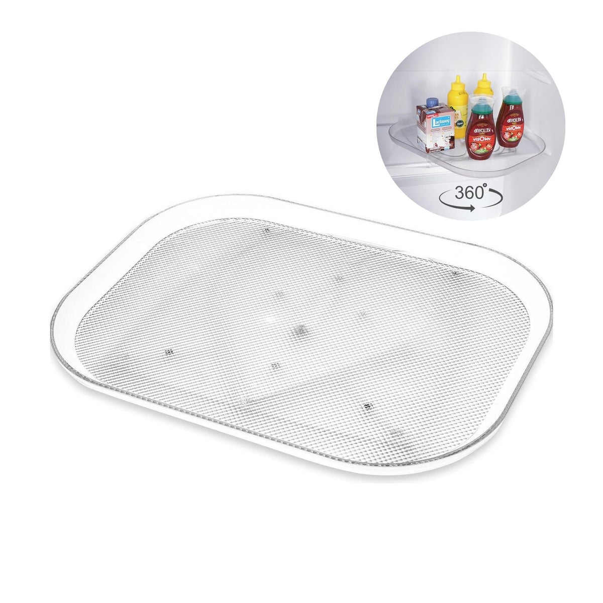 Kühlschrank-Drehteller Drehplatte Aufbewahrungs-Tablett Organizer –