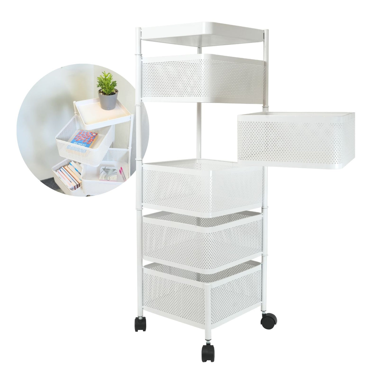 Rollwagen Servierwagen Küchenwagen Organizer Aufbewahrungsregal Aufbewahrungskorb