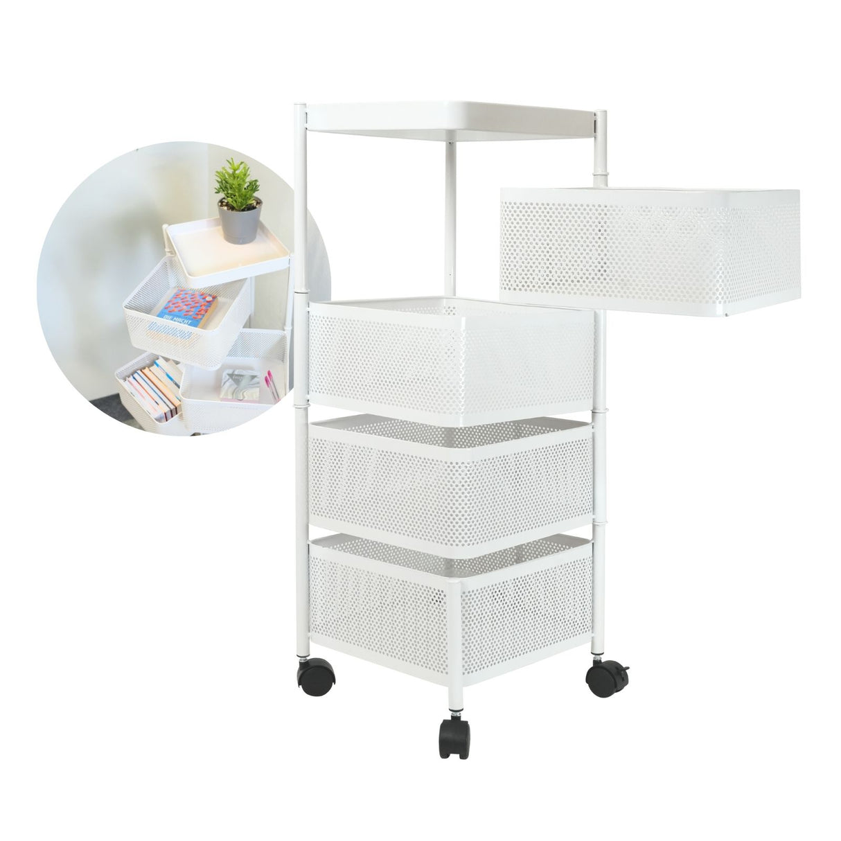 Küchenwagen Rollwagen Servierwagen Organizer Aufbewahrungsregal Aufbewahrungskorb