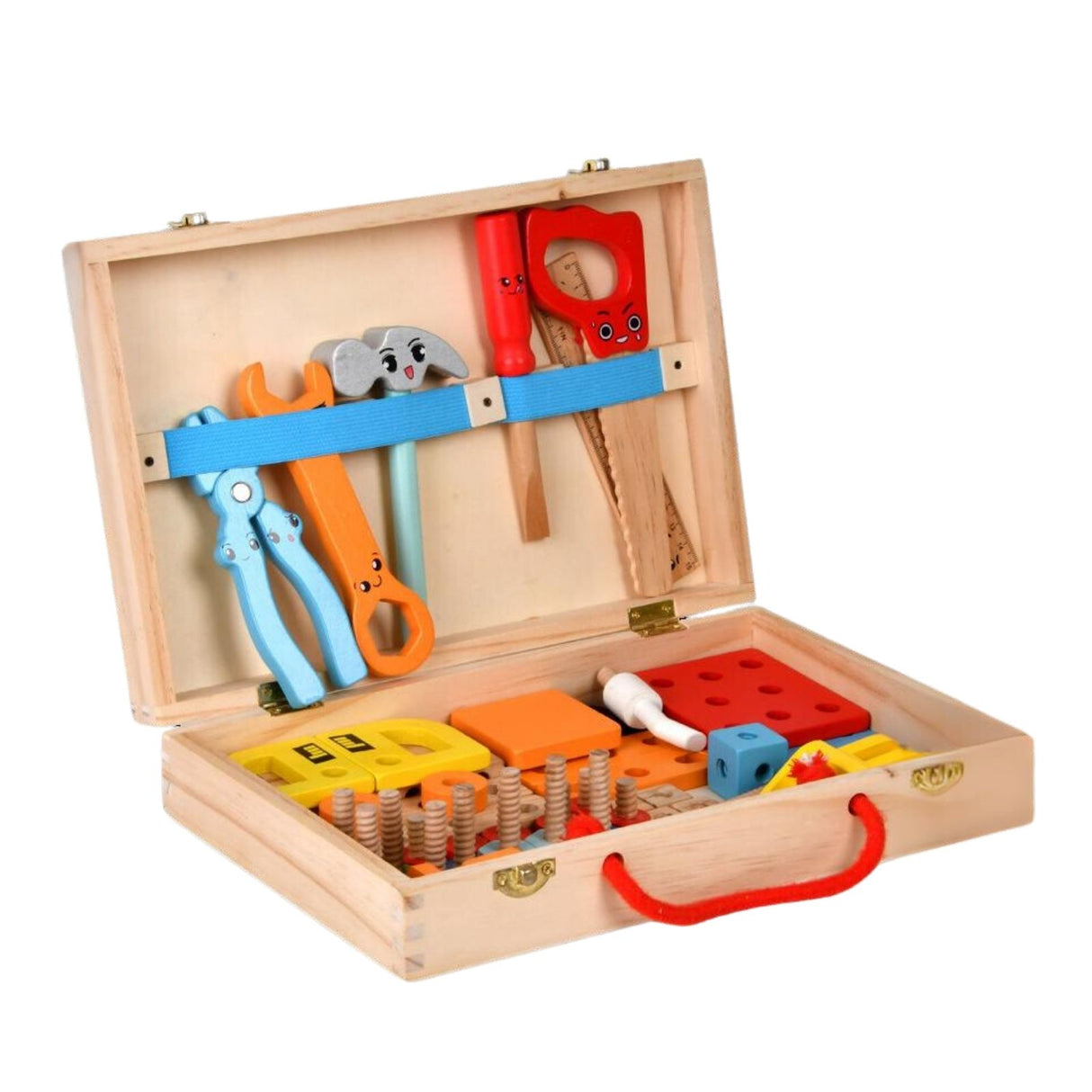 Holz-Werkzeugkasten für Kinder Kinder-Baukasten Fahrzeug-Bausatz Lernspielzeug