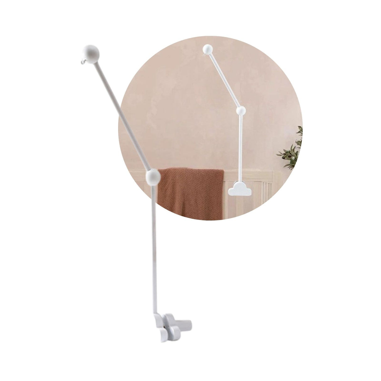 Mobile Halterung Babybett Wolken Glockenhalter Spieluhr Arm