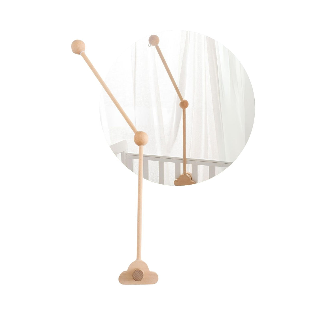 Mobile Halterung Babybett Wolken Glockenhalter Spieluhr Arm