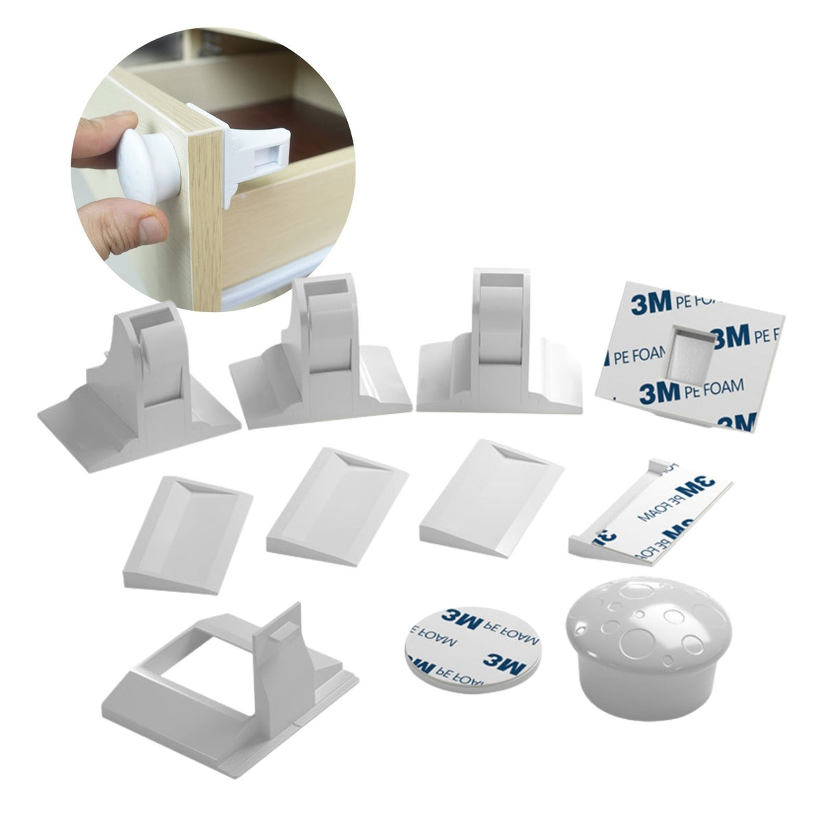 Magnetisches Sicherheitsschloss-Set Schranksicherung Schrankschloss Kindersicherung