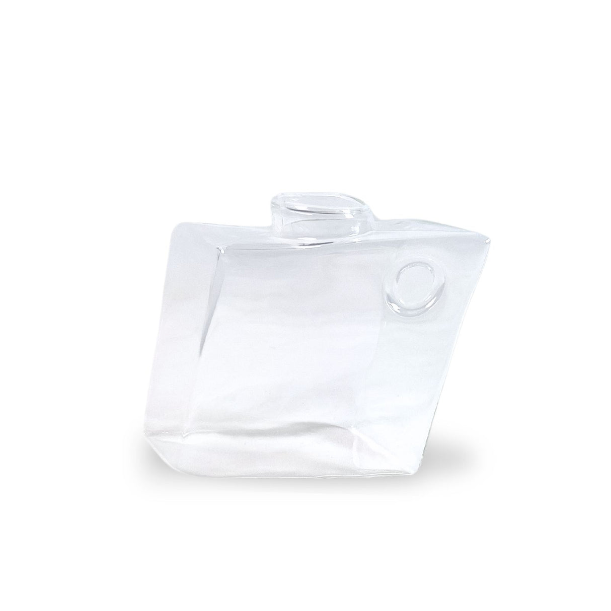 Stehende Glasvase schiefe Form Blumenvase Vase Dekoration