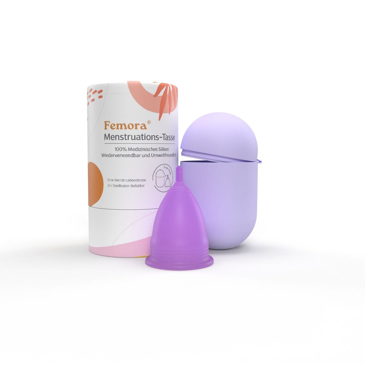 Menstruationstasse + Sterilisator Grösse XS Periodenbecher Menstasse