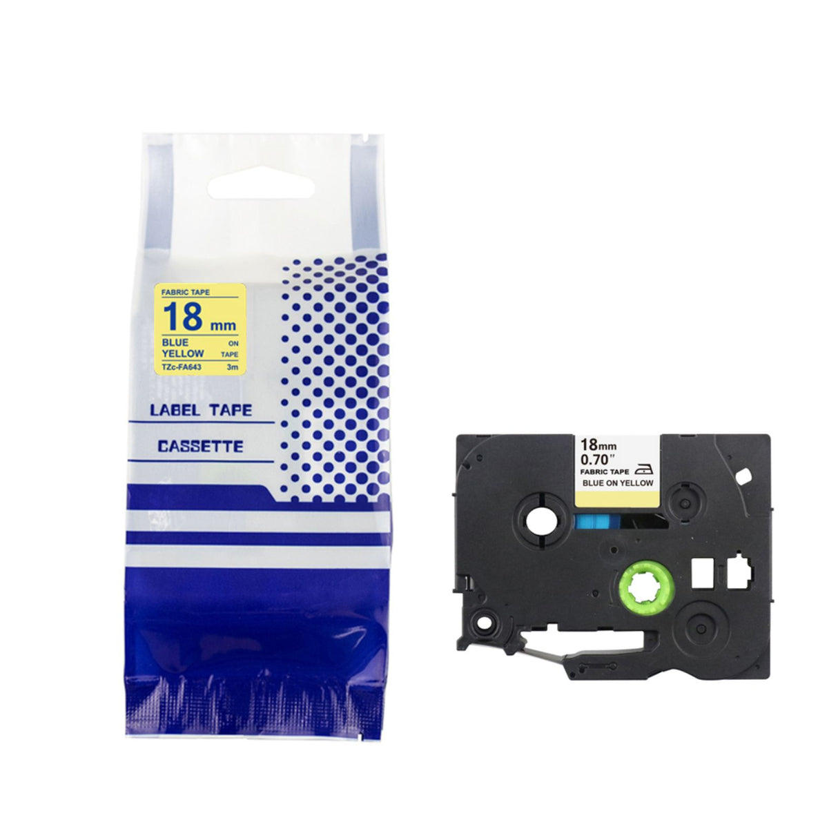 Alternatives Textil-Aufbügelband zu Brother TZe-FA643 Beschriftungsband