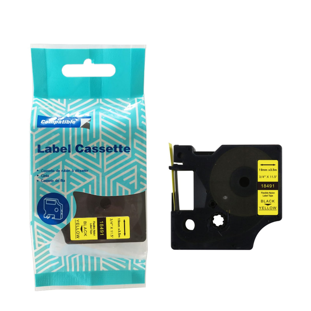 Alternatives Etikettenband zu Dymo 18491 / S0718090 Nylonetiketten