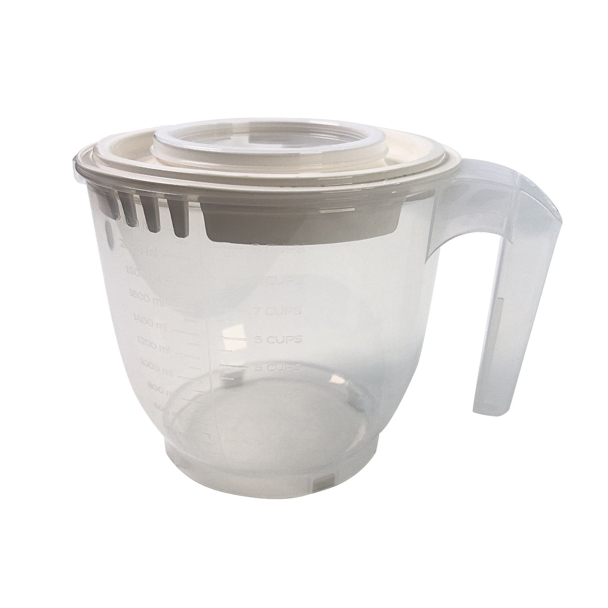 Messbecher mit Rühr-Deckel Messkanne Rührbecher Messbehälter