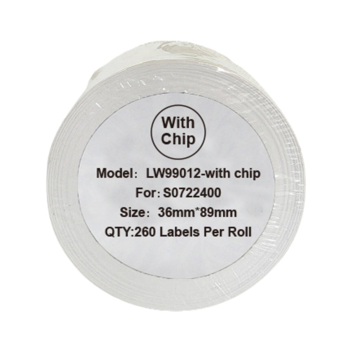 Alternative Etikettenrolle zu Dymo 99012 mit Chip / S0722400 mit Chip