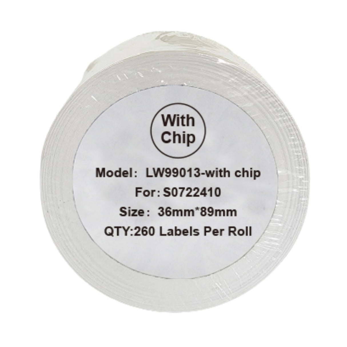 Alternative Etikettenrolle zu Dymo 99013 mit Chip / S0722410 mit Chip