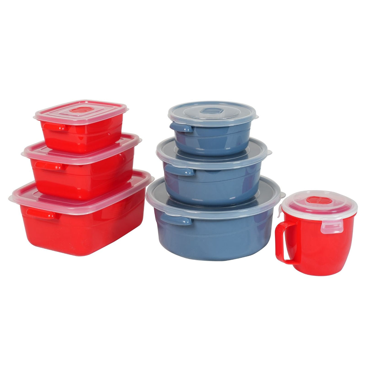 7er-Set Mikrowellendosen Vorratsdosen mit Mikrowellen-Becher Tasse