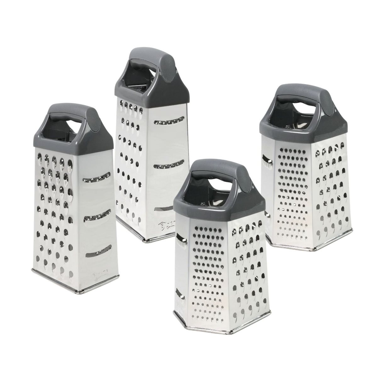 4er-Set Edelstahl-Gemüsereiben L & XL Küchenreiben Handreiben