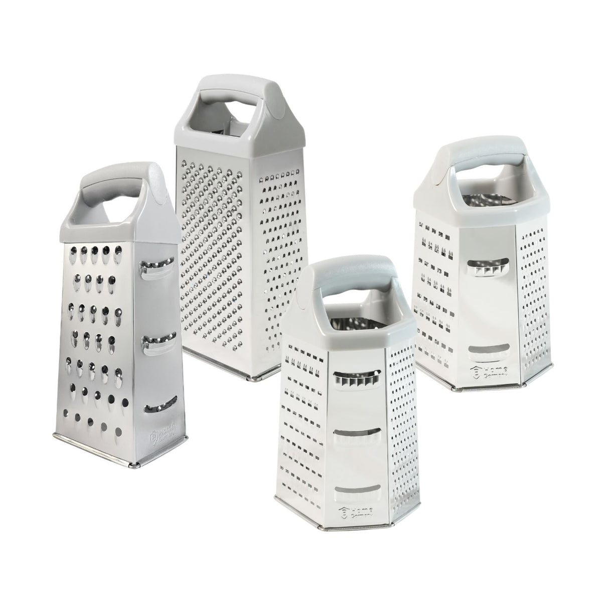 4er-Set Edelstahl-Küchenreiben L & XL Handreiben Gemüsereiben