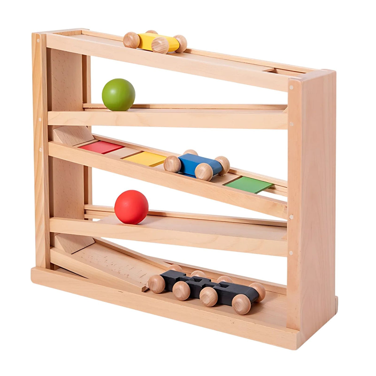 Holz-Rollbahn Kinderspielzeug Holzspielzeug Kugelbahn Murmelbahn
