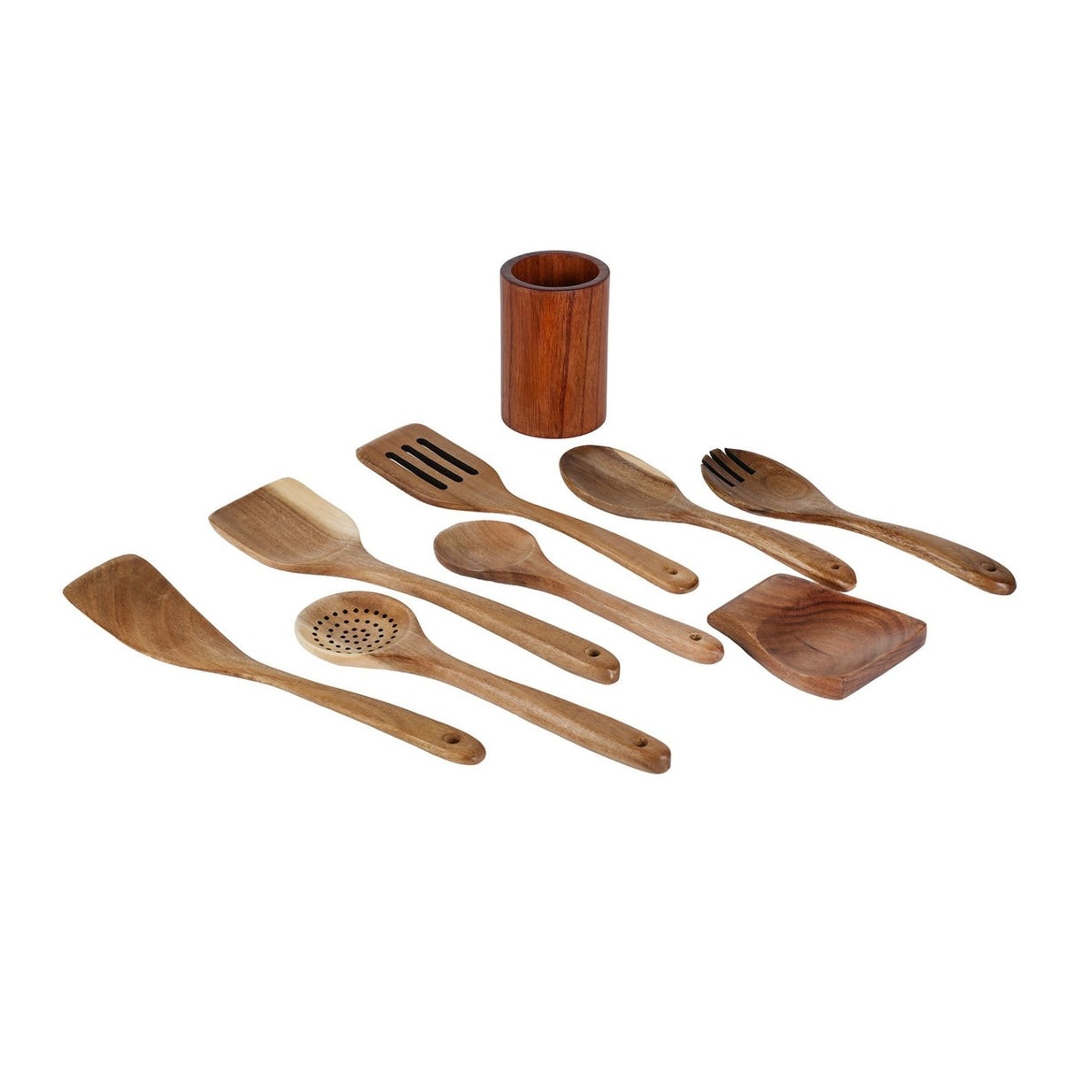 9-tlg. Küchenhelfer-Set aus Holz Küchenutensilien Kochlöffel-Set