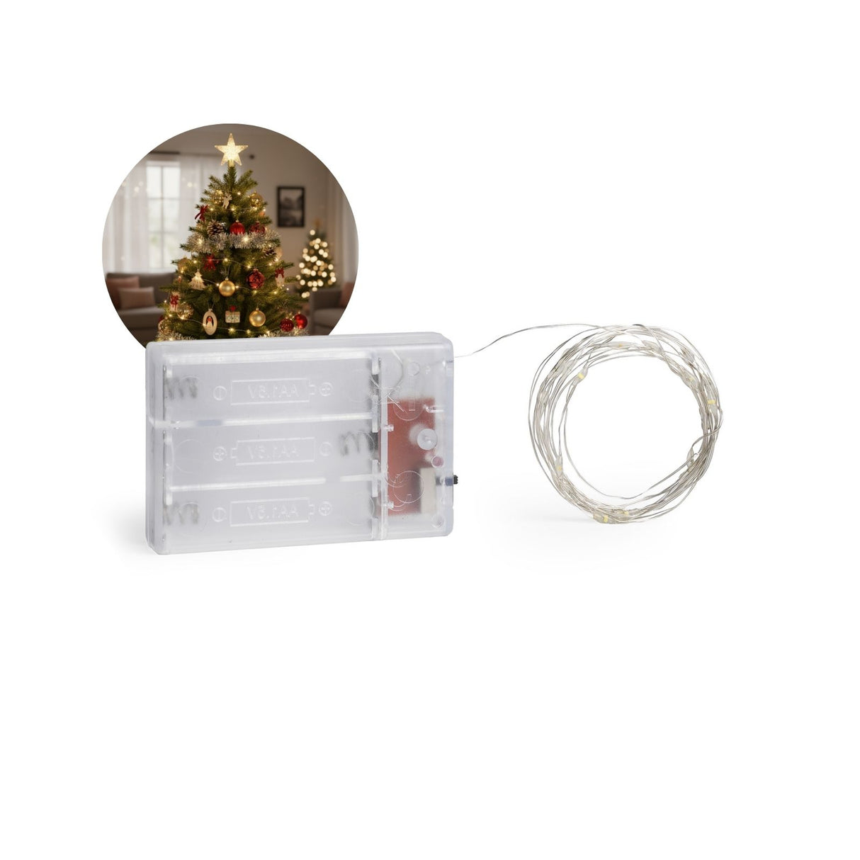 LED Kupferdraht-Lichterkette 2m Weihnachtslichterkette Deko-Lichter