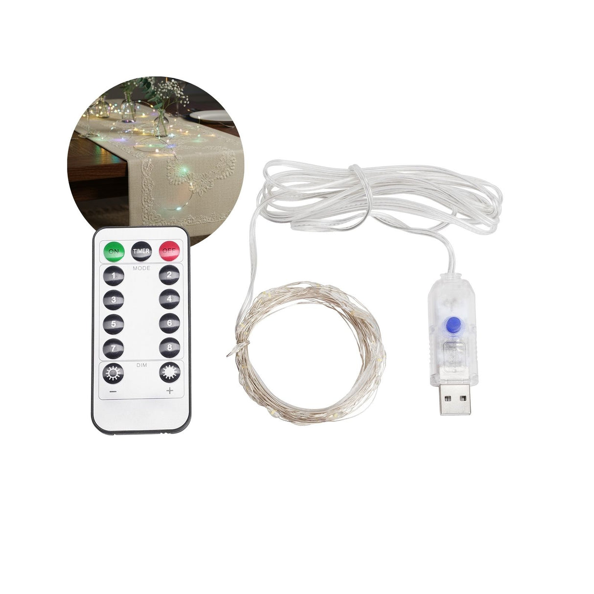 Deko-Lichter 5m LED Kupferdraht-Lichterkette Weihnachtslichterkette