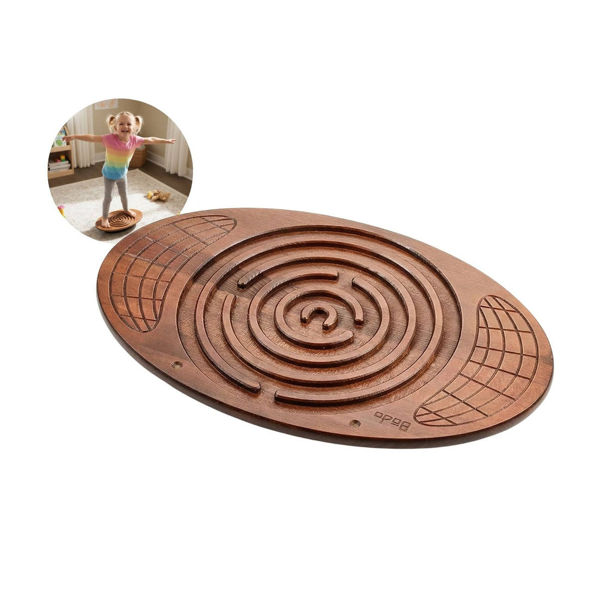 Kinder-Balanceboard aus Holz mit Labyrinth-Spiel Balancierbrett Wippe