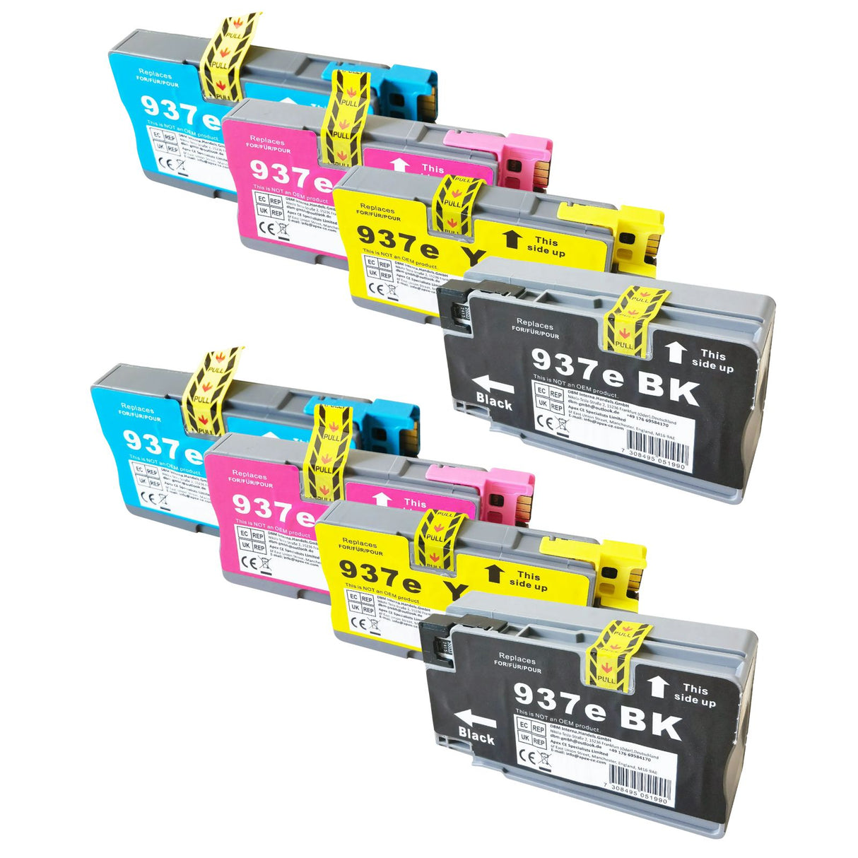 Kompatible Tintenpatrone XL für HP OfficeJet Pro 9130b - Black Cyan Yellow Magenta - 8er Set