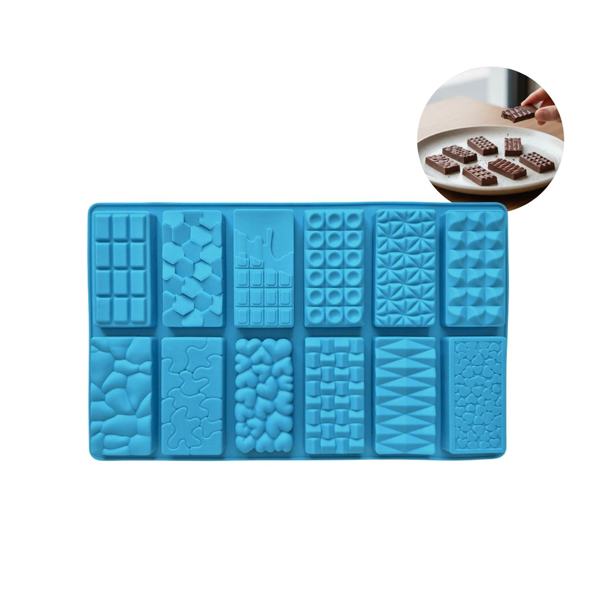 Silikonform mit 12 Kammern Schokoladenform Motivform Mini-Kuchenform