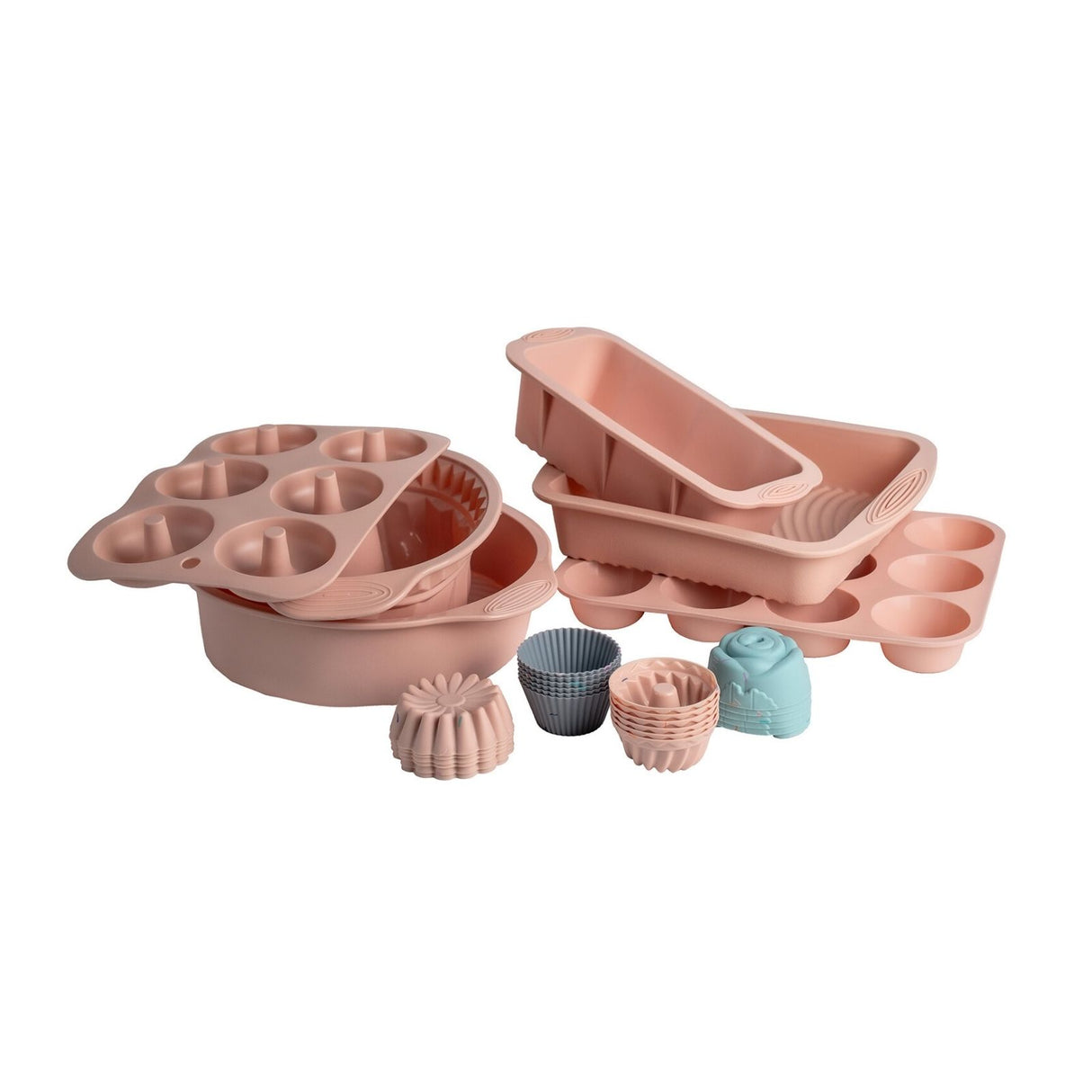 30-tlg. Silikon-Backformen-Set Gugelhupfform Kuchenform Kastenform