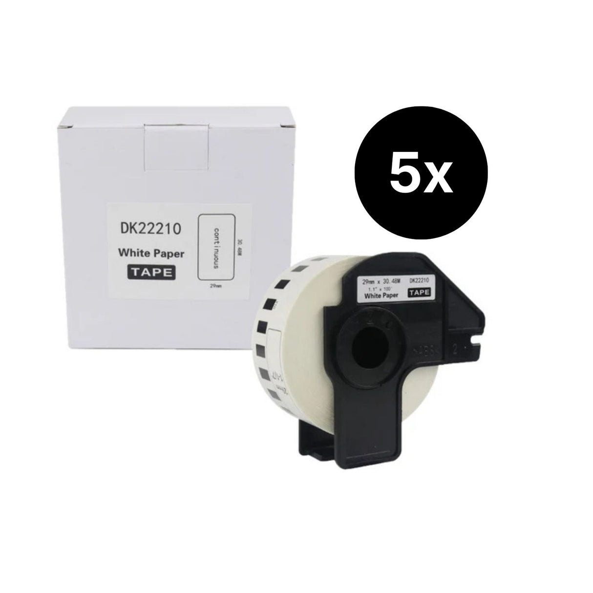 5er-Set Alternative Etikettenrolle zu Brother DK-22210 Etiketten