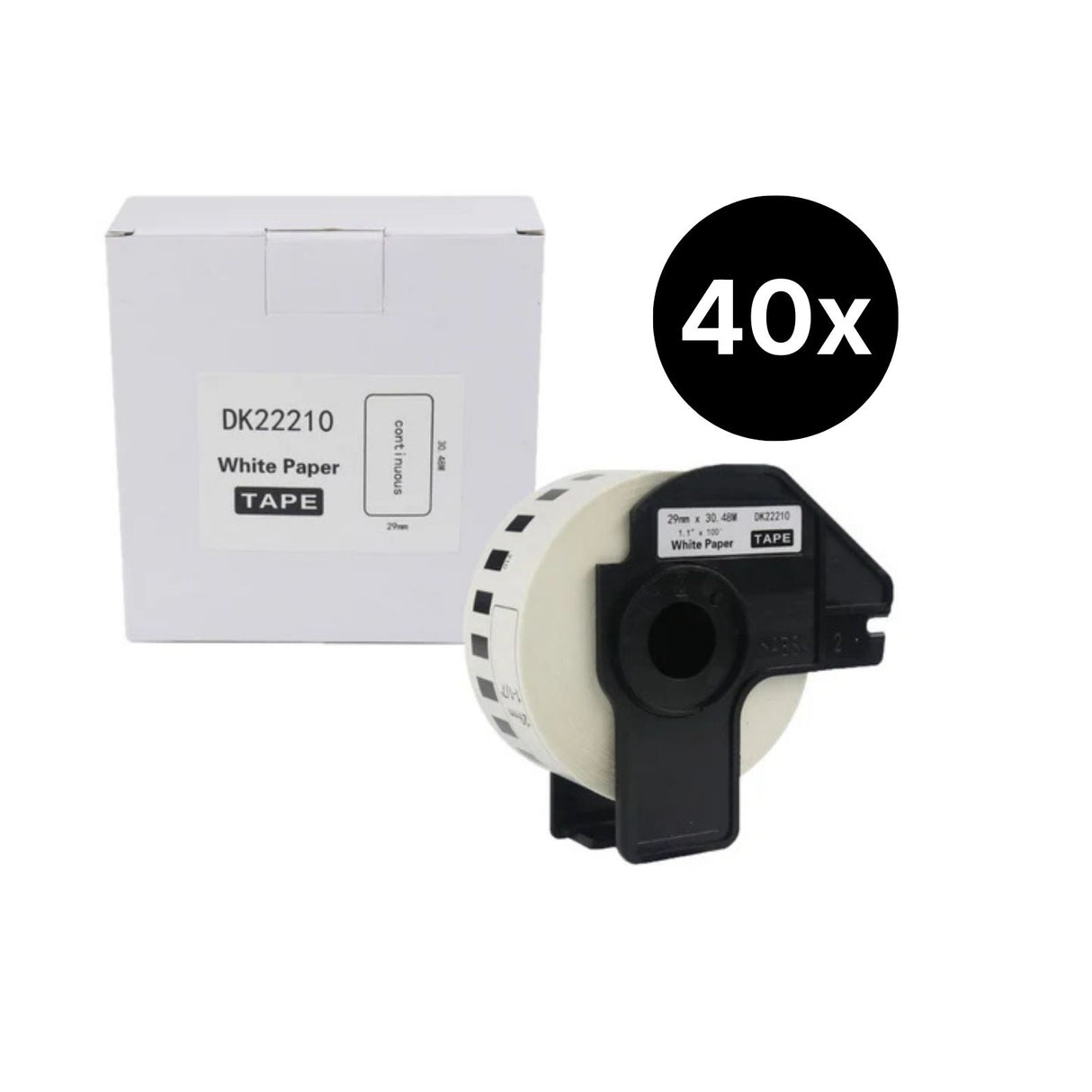 40er-Set Alternative Etikettenrolle zu Brother DK-22210 Etiketten